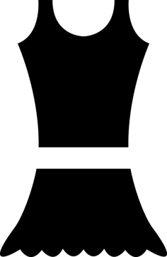 Dress With Small Skirt Svg Line Art, Free Vectors File